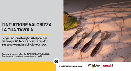 Whirlpool lavastoviglie regala il set posate